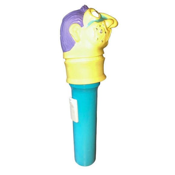 Vintage Eveready Monster Head Flashlight Toy 1980s Collectible Yellow & Blue Uni - Picture 10 of 14